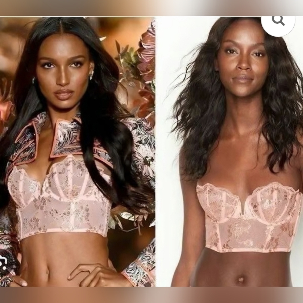 Victorias Secret Fashion Show Dream Angels Metallic Lace mesh bra Corset 36D